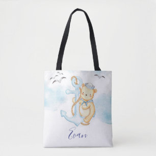 Cute sailor bear baby  tote bag