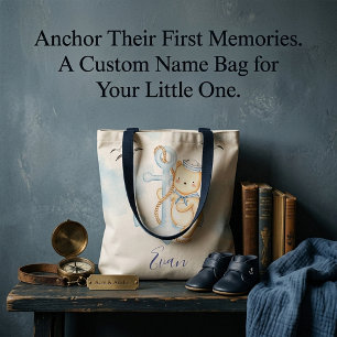 Cute sailor bear baby tote bag