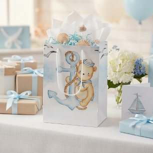 Cute sailor bear medium gift bag