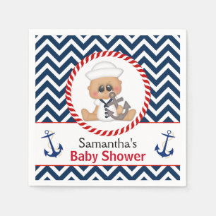 Cute Sailor Boy Nautical Baby Shower Napkin