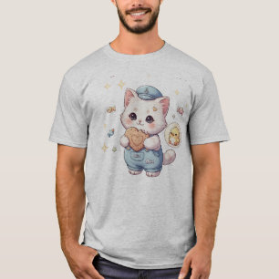 Cute Sailor Kitten Snack Attack Meow - Kawaii Cook T-Shirt