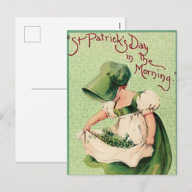 cute Saint Patrick's Day girl Holiday Postcard (Front/Back)