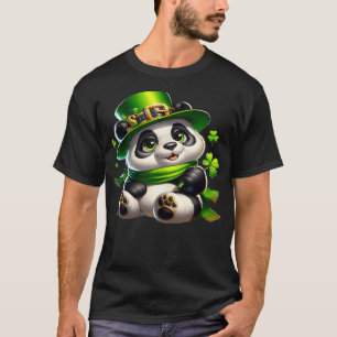 Cute Saint Patricks Panda Irish Clovers Lucky Pand T-Shirt