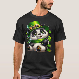 Cute Saint Patricks Panda Irish Clovers Lucky Pand T-Shirt