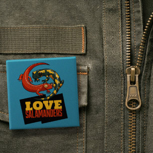 Cute Salamander Love Salamanders Fan Cartoon 15 Cm Square Badge