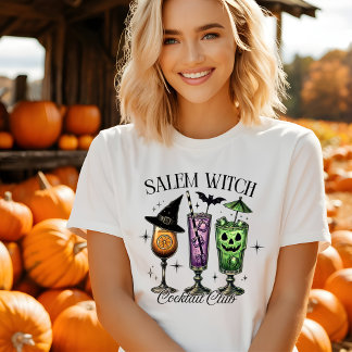 Cute Salem Witch Cocktail Club Halloween Tshirt