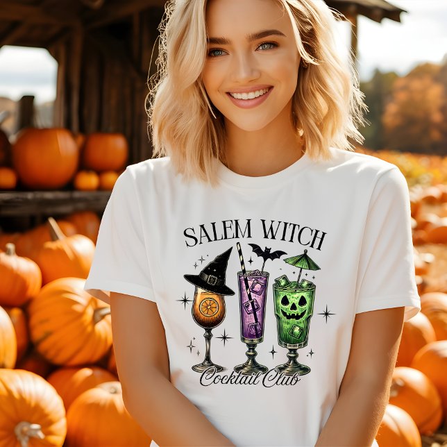 Cute Salem Witch Cocktail Club Halloween Tshirt (Creator Uploaded)