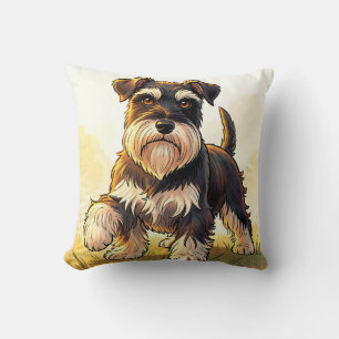 Cute Salt and Pepper Schnauzer Puppy  Cushion