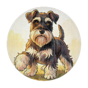 Cute Salt and Pepper Schnauzer Puppy Cutting Board