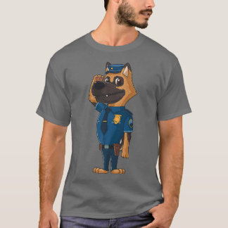 Cute Saluting K9 Unit Police Officer Partner T-Shirt
