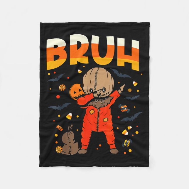 Cute Sam Dabbing Funny Bruh Halloween Costume 2025 Fleece Blanket (Front)