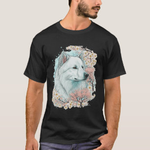 Cute Samoyed Cherry Blossom Dog Breed Japanese Sak T-Shirt