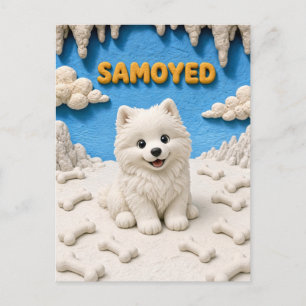 Cute Samoyed Puppy, Baby Dog Postcard