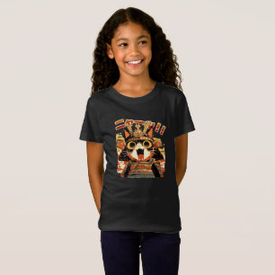 Cute Samurai Cat in Armour T-Shirt