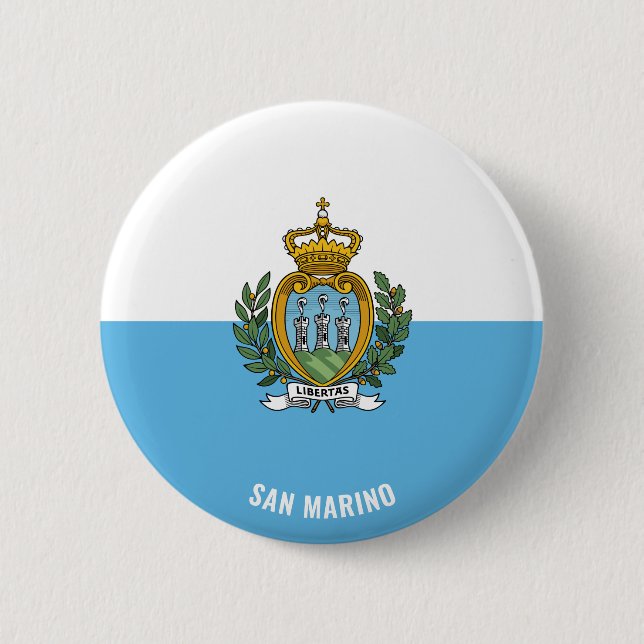 Cute San Marino Flag Patriotic 6 Cm Round Badge (Front)
