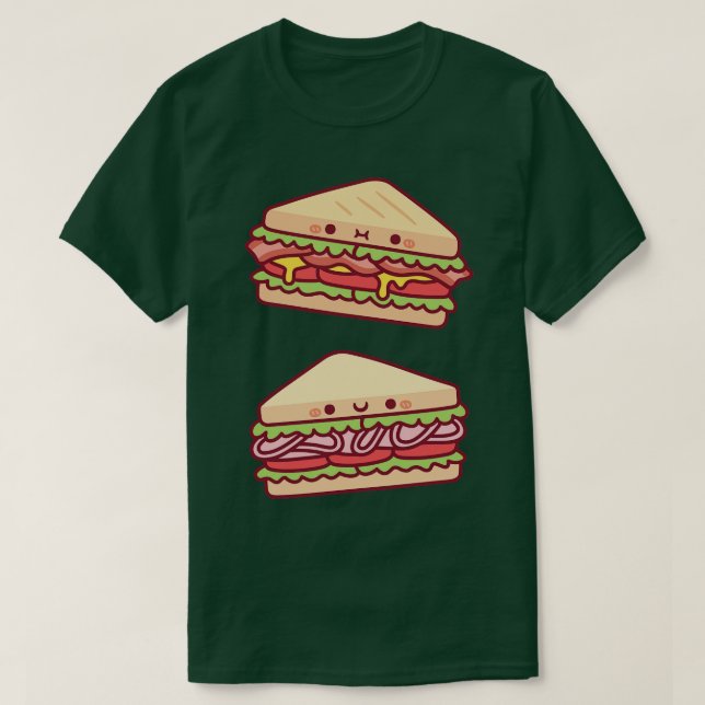 Cute Sandwiches Doodles T-Shirt (Design Front)