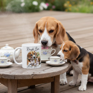 Cute Sandy Browns Tea and Beagle Love Coffee Mug
