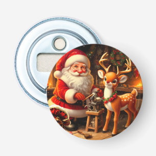 Cute Santa and Reindeer Bottle Opener