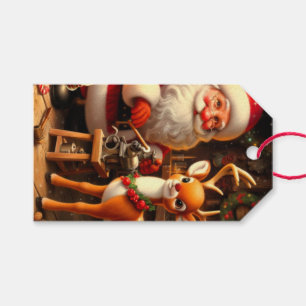 Cute Santa and Reindeer  Gift Tags