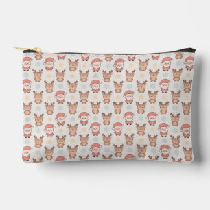 Cute Santa and Reindeer Pattern Accessory Pouch