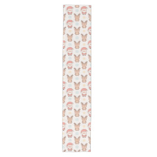 Cute Santa and Reindeer Pattern Medium Table Runner