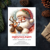 Cute Santa and Rudolph Christmas Party Gathering