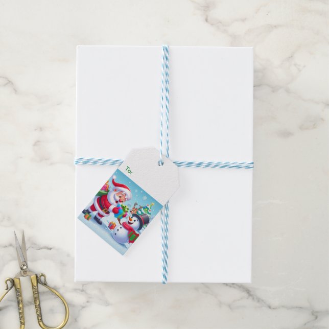 Cute Santa and Snowman  Gift Tags (With Twine)