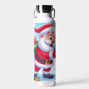 Cute Santa and Snowman Water Bottle