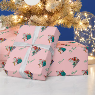 Cute santa and toys wrapping Christmas gifts Paper