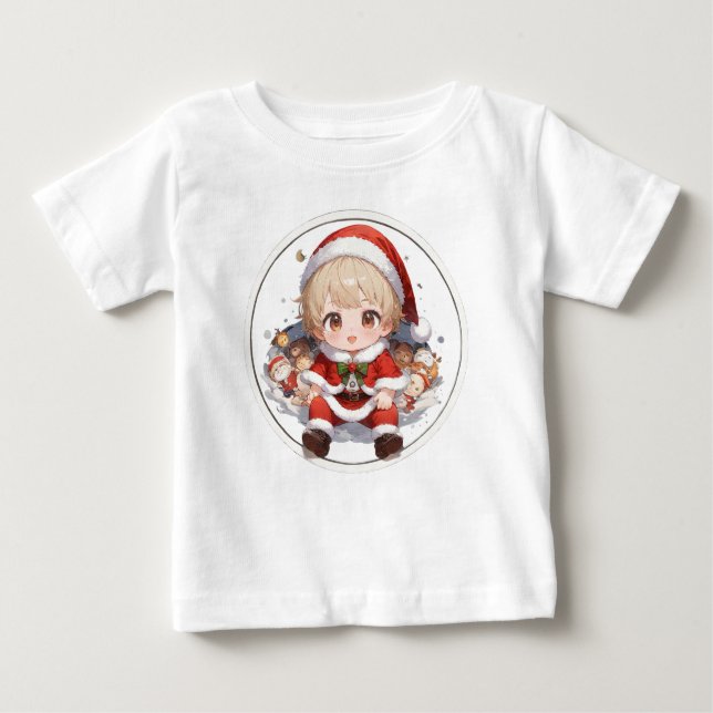 Cute Santa Baby T-Shirt - Christmas Infant Jersey  (Front)