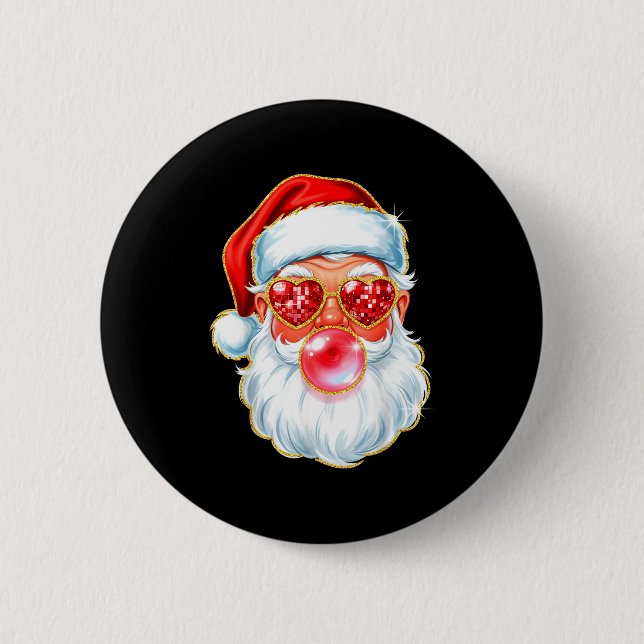 Cute Santa Bubble Gum For Women Teen Little Girls  6 Cm Round Badge (Front)