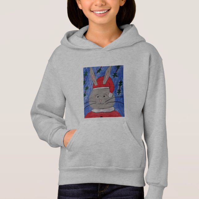 Cute Santa Bunny Hoodie (Front)