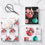 Cute Santa Cartoon Pattern Name Merry Christmas Wrapping Paper Sheet<br><div class="desc">Cute Santa Cartoon Pattern Cartoon Merry Christmas. Three sheets,  one of which you can personalise with your name.</div>