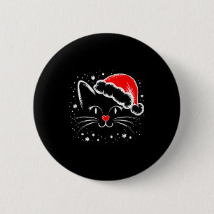 Cute Santa Cat Lover Christmas Men Women Kids 6 Cm Round Badge