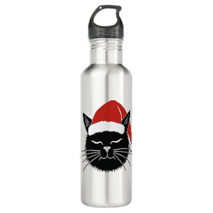 Cute Santa Cat Lover Christmas Men Women Kids T-Sh 710 Ml Water Bottle