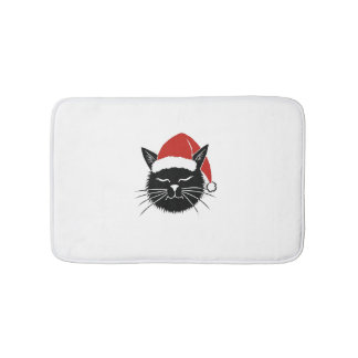 Cute Santa Cat Lover Christmas Men Women Kids T-Sh Bath Mat
