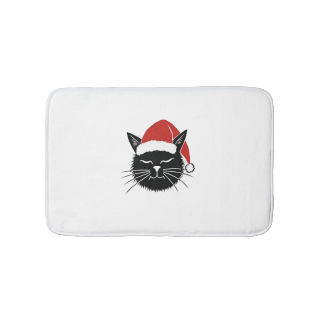 Cute Santa Cat Lover Christmas Men Women Kids T-Sh Bath Mat (Front)
