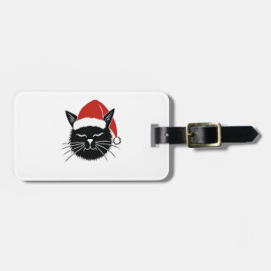 Cute Santa Cat Lover Christmas Men Women Kids T-Sh Luggage Tag