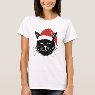 Cute Santa Cat Lover Christmas Men Women Kids T-Sh T-Shirt