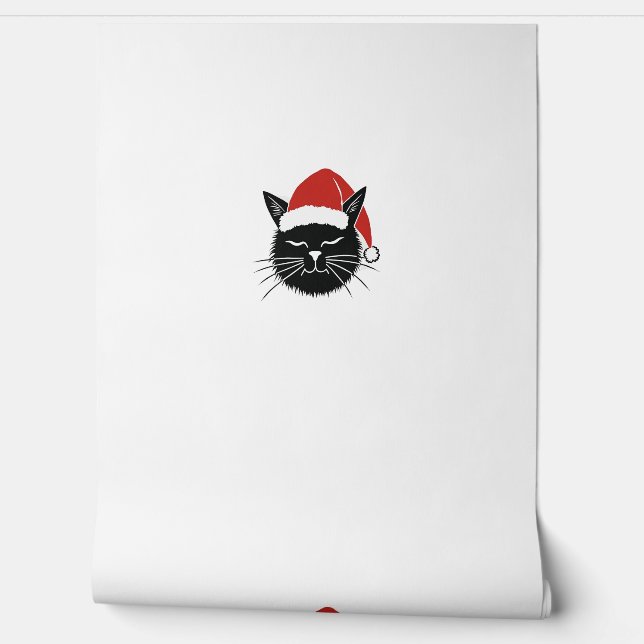 Cute Santa Cat Lover Christmas Men Women Kids T-Sh Wallpaper (Unrolling)