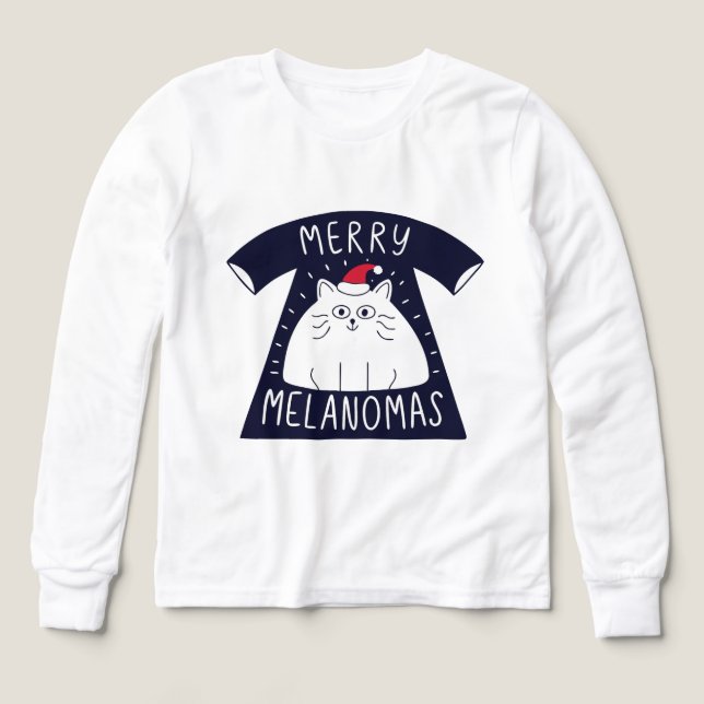 Cute Santa Cat Melanomas Christmas  (Design Front)
