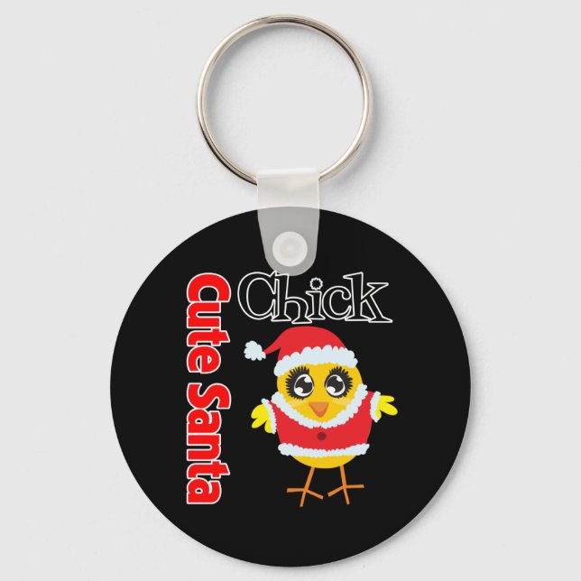 Cute Santa Chick Key Ring (Front)
