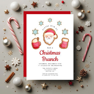 Cute Santa Christmas Brunch Invitation