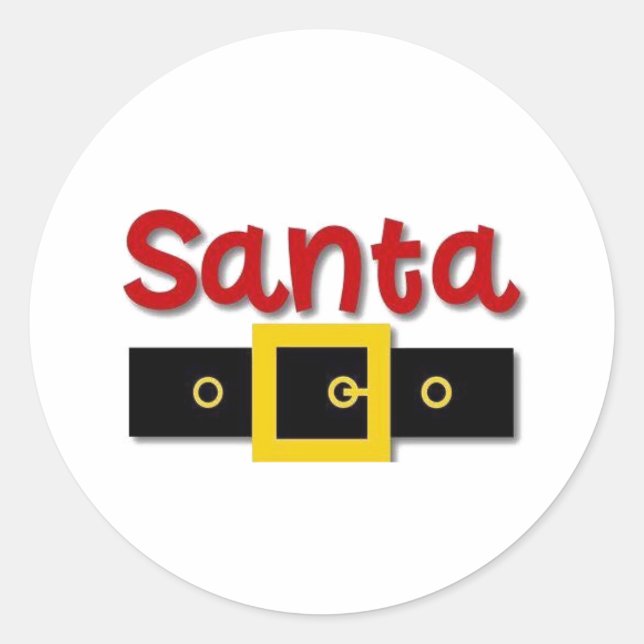 CUTE **SANTA** CHRISTMAS CLASSIC ROUND STICKER (Front)