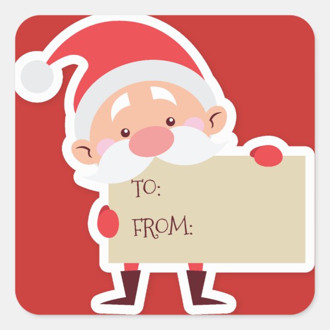 Cute Santa christmas Gift Sticker (Front)