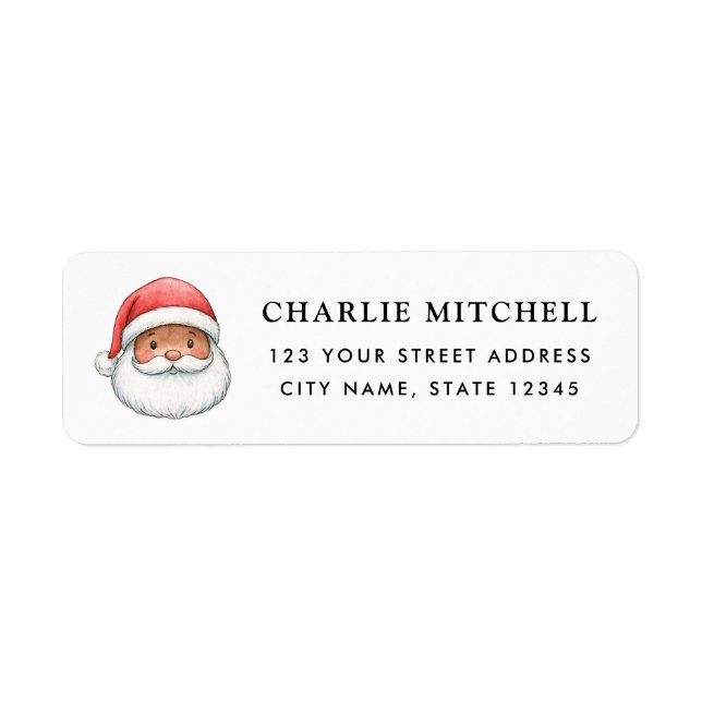 Cute Santa Christmas holiday return address (Front)