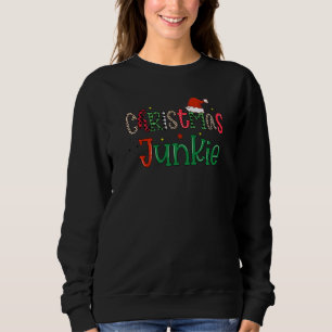Cute santa  Christmas holiday Xmas elf winter tree Sweatshirt