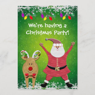 Cute Santa Christmas Party Invites
