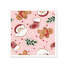 Cute Santa & Christmas Pattern Paper Napkins |