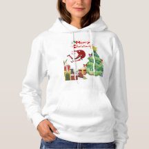 Cute Santa Christmas Tree Gift Hoodie T-shirt